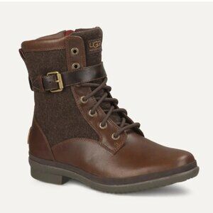 UGG Kesey Waterproof Brown Leather Buckled Winter Snow Boots Size 9